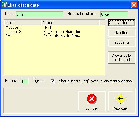 Insertion 
d'une musique de fond