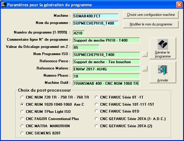 Gnration du programme