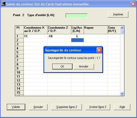 Cycle opration manuelle